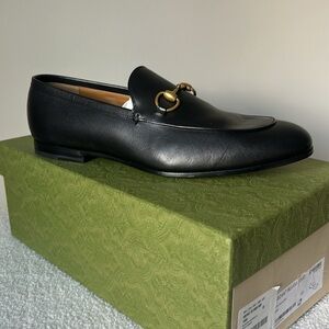 Gucci Black Leather Horsebit Loafers